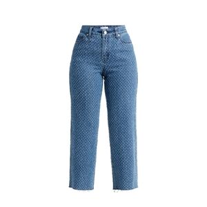 TIME AND TRU HIGH WAIST STRAIGHT CROP JEANS DENIM TWEED